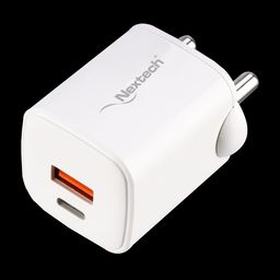 Nextech 35 W Type A & Type C 2-Port Fast Charger (Adapter Only, Universal Compatibility, White) image 5