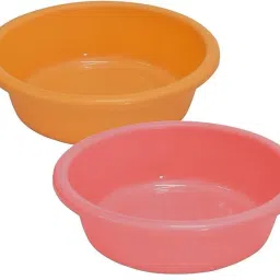 Plastic Multiuses Plastic Knead Dough Basket 6 Ltr- Pack of 2 (Yellow & Light Pink) Storage Basket-image-9