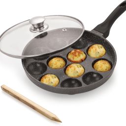MAX-PRO Appam Pan Heavy-Weight Non-Stick appe Paniyarakkal Maker With Glass Lid with Lid 1 L capacity 24 cm diameter-14