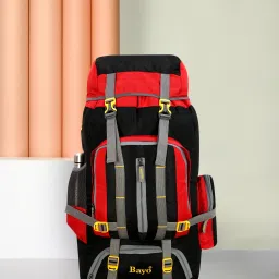 65 L Hand Duffel Bag - Black 65 Liter 26×14 Inches Water Resistance Travel Backpack for Outdoor Sport mountaineering trekking Camping & Hiking Rucksack Bag - Black - Large Capacity-image-67