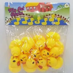 Baby bath toys chu chu cractor toys single duck 12 piss duck set multicolour Rattle-9