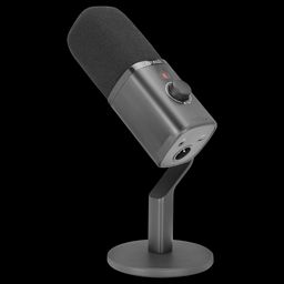 Croma USB, XLR & 3.5 Jack Wired Microphone with Touch Mute Button (Black) image 4