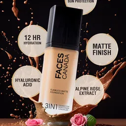 FACES CANADA 3 In 1 Flawless Matte Foundation 30ml - Absolute Ivory 012 image 4
