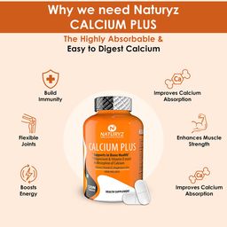 Naturyz Plant Biotin 60 Tablets & Calcium Plus 120 Tablets Combo,  2 Piece(s)/Pack  Unflavoured  image 5