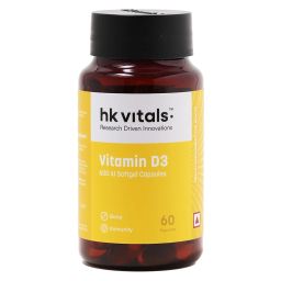 HealthKart HK Vitals Vitamin D3,  60 capsules  Unflavoured -24
