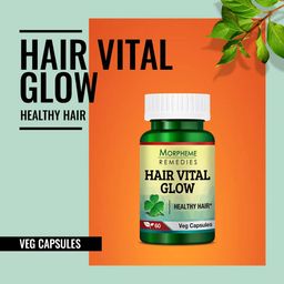 Morpheme Remedies Hair Vital Glow Extract (500 mg),  60 veggie capsule(s)  Unflavoured  image 1