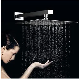 Stainless Steel (12x12 inch) Ultra Slim Shower Head With 24inch Arm Fixed Mount-17