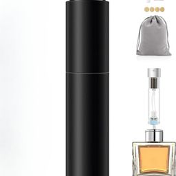 cannagenix Travel Perfume Atomizer Refillable Spray Bottle Portable Empty Cologne Dispenser Fragrance Scent Pump Case Fill from Bottom 10ML Mini Pocket Size for Traveling and Outgoing (Black) image 1