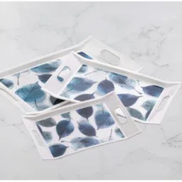 Printed Serving Tray Set Plastic Material BPA Free for Tea,Coffee,Snack, 03 Tray-image-11