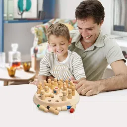 desctidy Wooden Memory Chess Color Matching Game Multi Player Family Board 3 cm Chess Board image 5