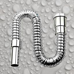 Single Piece White Waste Pipe – PVC Outlet Hose – Basin Silver Hose Pipe-image-2