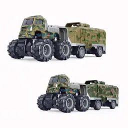 Friction Powered Die cast Army Military Transport Truck Miniature Toys For Kids-image-47