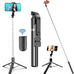 PunnkFunnk R1S All-in-One Selfie Stick with Tripod Stand & Remote | Compact & Extendable Travel Mobile Stand Bluetooth Selfie Stick-picture-4