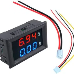 DC100V 10A Voltmeter Ammeter, Dual Color Voltage Current Tester with LED Display Digital Battery Tester-image-22