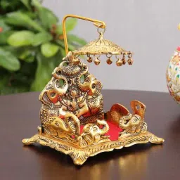 Golden Aluminium Throne Singhasan For God Idol Religious Idol by Handicrafts Paradise-picture-34