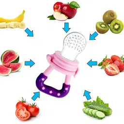 mastela Fruit/Food Feeder/Pacifier/Nibbler with Silicon Mesh in Box Packing (Pink & Yellow, Pack of 2) Teether and Feeder image 5