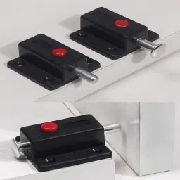 hevasnek 5 PCS Sliding Locks, Automatic Door Bolt with Red Push Button Combination Lock image 5