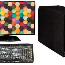 Wacky Computer Cover Full Set for 19 inch Computer Monitor, Keyboard (8*18 Inch) and CPU (7.5*18*16 Inch)- CC-19-IN-M-PEACH_P1-2