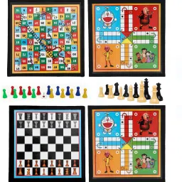 2 in 1 Wooden 12*12" Ludo & Snake Ladder | Ludo & Chess | Ludo Token | Chessmen 32 cm Chess Board-35