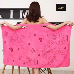 Pink Free Size Bath Robe-image-14