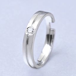 Magnus Sterling Silver Cubic Zirconia Rhodium Plated Ring-image-57