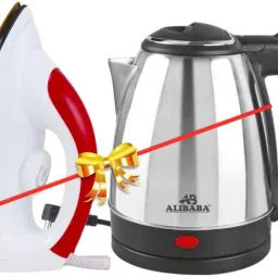 Super Combo 1500W Pearl Electric Kettle (Silver ) & 750 W Dry Iron-image-71