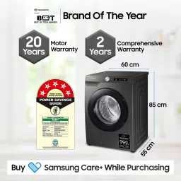 samsung 9 kg 5 Star, Eco Bubble Technology, AI Control , Wi-Fi Enabled , Digital Inverter Motor, Hygiene Steam, Fully Automatic Front Load with In-built Heater Black image 5