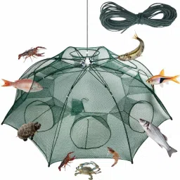 Portable Folding Fishing Net Fish Crab Shrimp, Trap 8 Side Fishing Net Aquarium Fish Net-2
