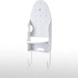 Heat Resistant Wall Mounted Iron Board Holder with Steel Hooks | White | Ironing Board-image-26