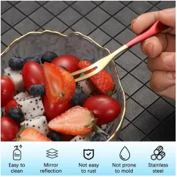rastvi Flatware Table Fork, Cake Forks For Party Kitchen Tableware 304 Stainless Steel Dessert Fork, Dinner Fork, Fruit Fork, Salad Fork, Serving Fork Set image 2