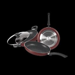 treo Granito Induction My Kitchen Set 3 Pcs Non Stick Kitchen set (Induction Compatible, Dishwasher Safe, Maroon)-picture-2