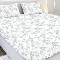 mayfair homes london Blue Geometric 210 TC Cotton Super King Bedsheet with 2 Pillow Covers-picture-11