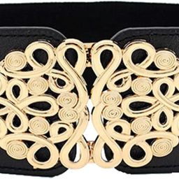 Women Casual, Party Black Artificial Leather, Fabric Belt-image-0