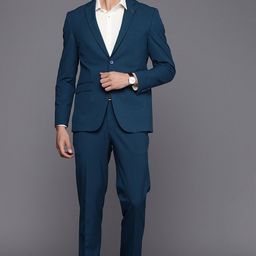 peter england Men Single Breasted - 2 button Solid Suit-picture-21