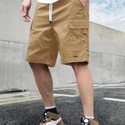 Solid Men Brown Cargo Shorts-picture-16