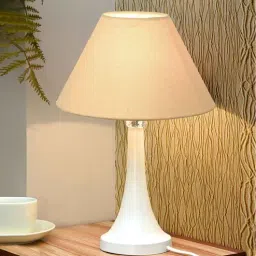 homesake Farmhouse Matt Table Lamp , White Modern Bedside Lamp-picture-18