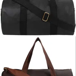 20 L Gym Duffel Bag - GYM DUFFLE BAG FOR INDOOR OUTDOOR SPORTS - Black, Brown-image-39