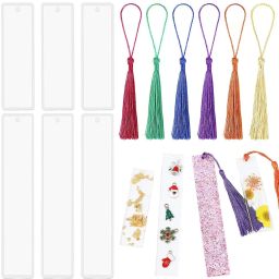 6 Pack Silicon Moulds for Resin Art DIY Bookmark Resin Mold Rectangle Bookmark-image-29