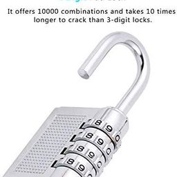 ZHENGTU Brushed Bag Lock Combination Number Locks for Door Password Key Home Digital Finger Padlock Deal Security Smart 4-Digit Safe Pin Hand Bag Shaped Combination Padlock (Silver) - 2 Pieces image 3