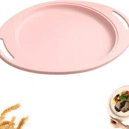 Wheat Straw Oval Serving Trays with Handles, Lightweight, Unbreakable, BPA-Free Sizzler Tray-image-25