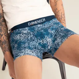 Combed Cotton Moisture Wicking Blue Printed Men Trunk-picture-21