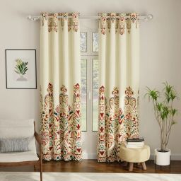213 cm (7 ft) Satin Room Darkening Door Curtain (Pack Of 2)-image-33