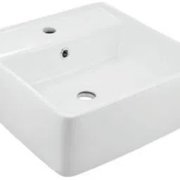 CONTINENTAL Series Wall Hung WASH BASIN With Faucet Hole | 420x420x155mm | P02-JAQ-CNS-WHT-813 Wall Hung Basin-image-45