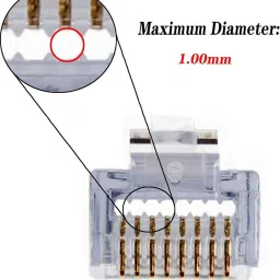 Mak World RJ45 Cat6 Pass Through Connector RJ45 Ends, Cat6 8P8C - 100 Pcs Pack Network Interface Card image 4
