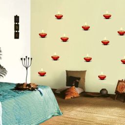 100 cm Set of 12 pcs Beautiful Diyas Sticker-image-30