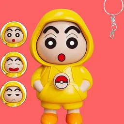 jantrex Shinchan Funny Anime Toy Keychain Cartoon Collectible Doll With Face Changing Decorative Showpiece - 9.7 cm-picture-7