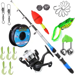 Fishing rod and reel with hook,line,soft lure fatna combo 7feet Multicolor Fishing Rod-40