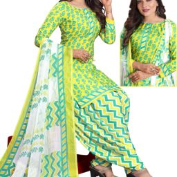 Unstitched Crepe Salwar Suit Material Floral Print-image-79
