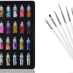 miss hot 48 Bottles 3d Nail Art Glitter Set,15Pcs Nail Art Brush Decoration Tool-picture-27