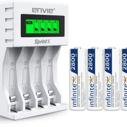 Envie Ultra Fast Charger ECR 11 MC For AA & AAA Ni-MH Rechargeable Batteries With 4xAA2800 Rechargeable Batteries | With Over Charge ProtectionCamera Battery Charger-image-29